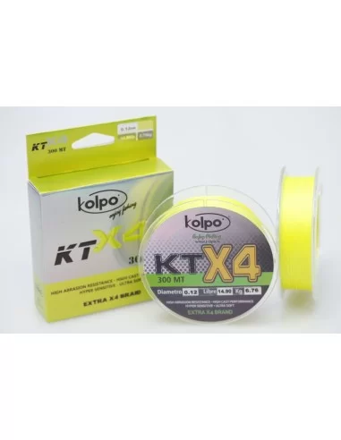 Braid fishing Braid 300 m X 4 Yellow KT Kolpo