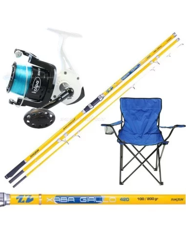 Carbon Rod Reel combo Surf fishing Big wire and Chair