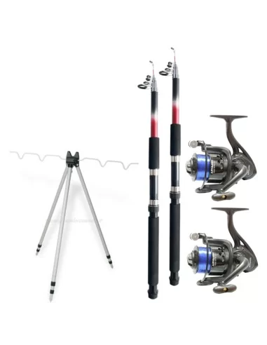 Combo Fishing Bottom 2 Reeds 2 Reels Filo Pogiacanne