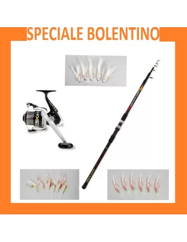 boat Rod Kit: barrel, reel, weights, pulleys, sabiki, - fishing tackle