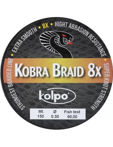 Braid Braid 8 Strands Kobra Kolpo Yellow 150 mt