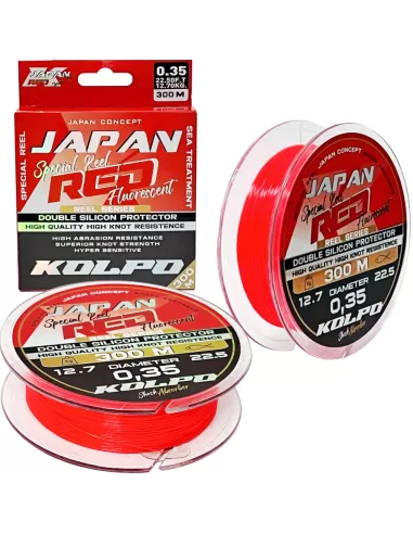 Kolpo Japan Red Fluorescent Silicone Fishing Line 300 m