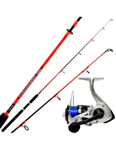 Complete boat fishing kit with rod, reel and line