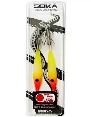 Seika Mini Squid Soft Trasparent per la pesca a calamari e seppie 75 mm 2 pz