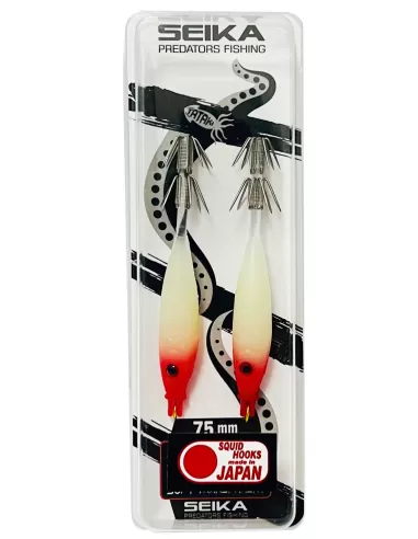 Seika Mini Squid Soft Trasparent per la pesca a calamari e seppie 75 mm 2 pz col. 34