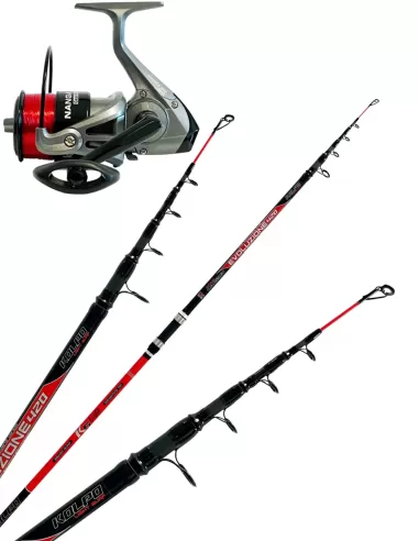 Kolpo Kit Combo Surf Casting Canna in Carbonio 4.2 mt 130 gr Mulinello 5000