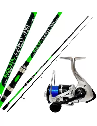 Fishing Kit Spinning Light with Kolpo Rod 2.10 mt Reel with Double Reel