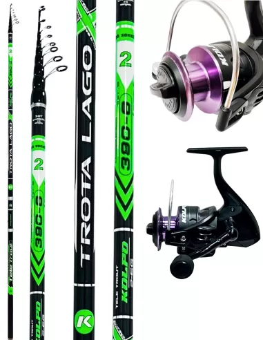 Kolpo combo carbon lake trout rod 3.90 mt 2/6 gr + solaris reel 4 bb