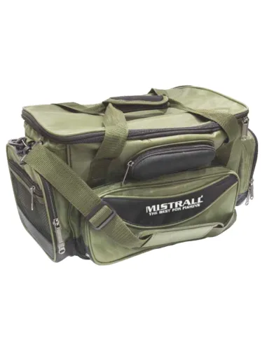 Mistrall multi-pocket fishing accessory bag with glasses holder 48x25x24 cm