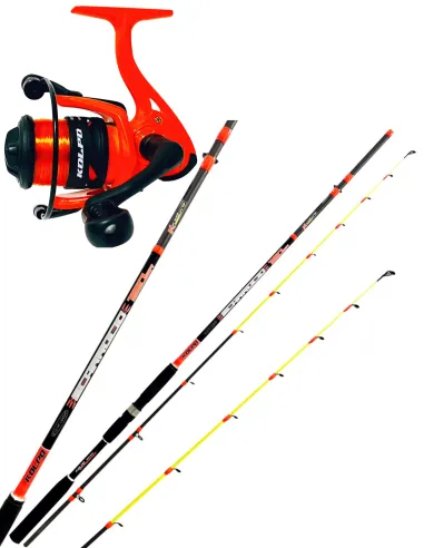 Kolpo kit completo pesca dalla barca bolentino scarroccio canna 2.40m+mulinello e filo