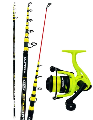 kolpo kit completo pesca surfcasting con canna mulinello e filo