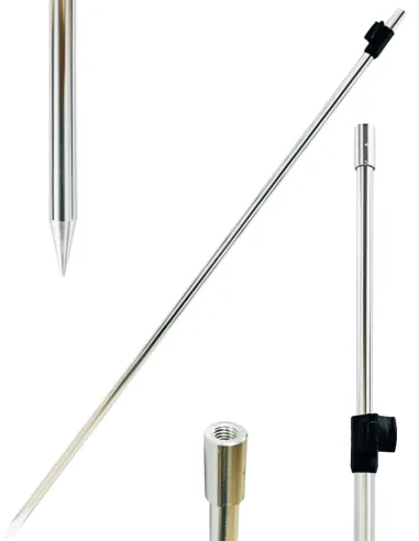 Kolpo adjustable aluminum fishing stake with conical tip and universal thread