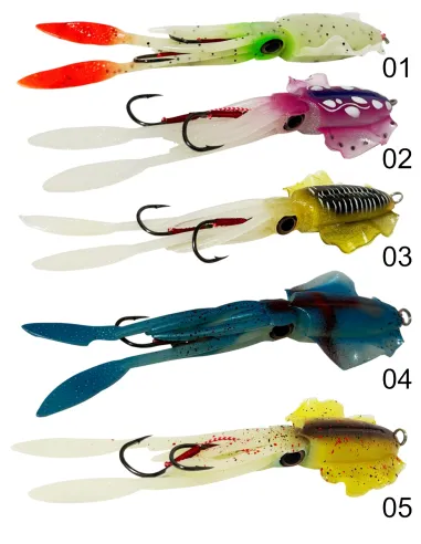 Kolpo Squid Soft Lure per la pesca alla traina con corpo glow