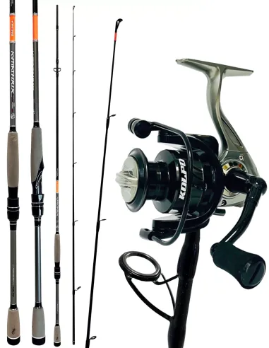 Kolpo combo spinning with 2.40 mt carbon rod 9-35gr with aluminium spool reel